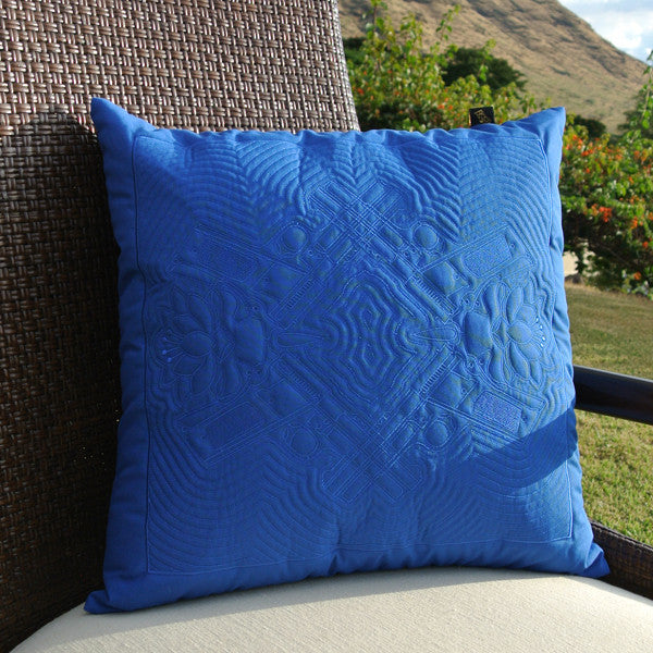 Lotus Hawaiian Quilted Pillow