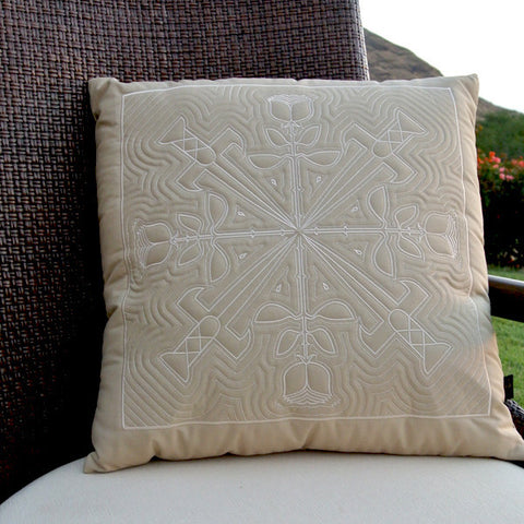 Rosa Hawaiian Quilted Pillow